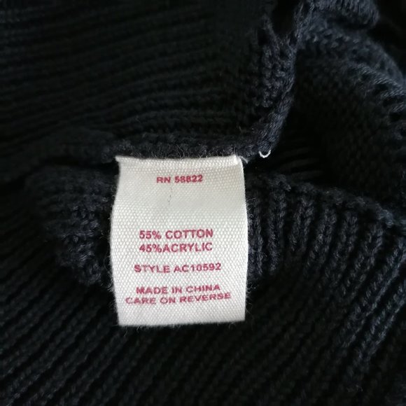 Chelser & Violet Women's Black Flared Sleeve Oversized Knitted Sweater Size S - Picture 6 of 7